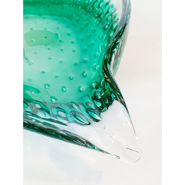Vintage Murano Hand Blown Glass Leaf Catchall Dish For Sale - Image 11 of 11
