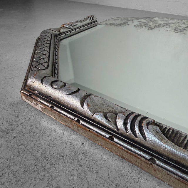 Decorative old Art Deco mirror, dating from the 1940s–1950s. Dimensions: height 58 cm, width 90 cm, depth 4 cm. The mirror...