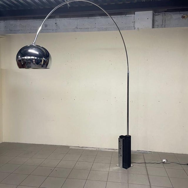 Silver Arc Floor Lamp by Goffredo Reggiani, 1970s For Sale - Image 8 of 18