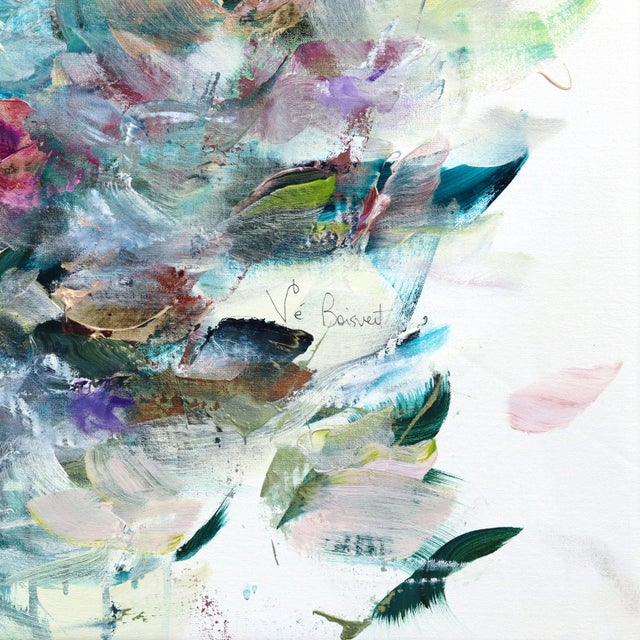 Breath of Flowers - Original Large Textured Abstract Floral Acrylic Painting For Sale - Image 4 of 9