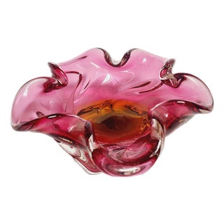 Decorative Bowl by J. Hospodka for Chribska Glassworks, Czechoslovakia, 1960s For Sale