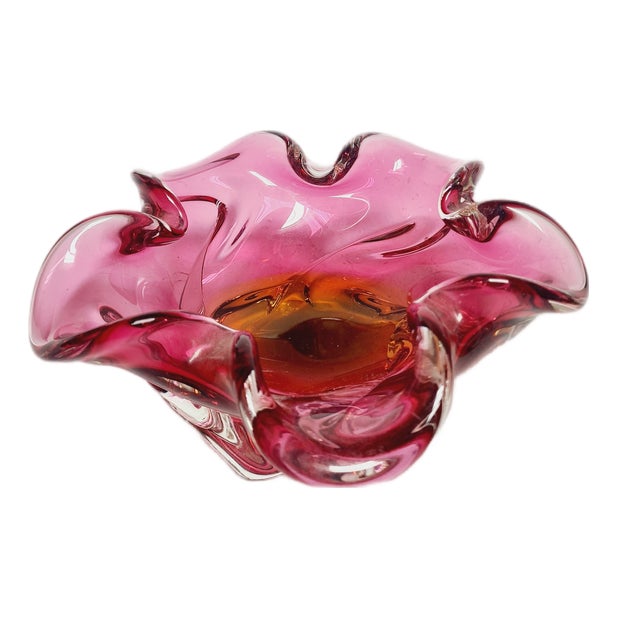 Decorative Bowl by J. Hospodka for Chribska Glassworks, Czechoslovakia, 1960s For Sale