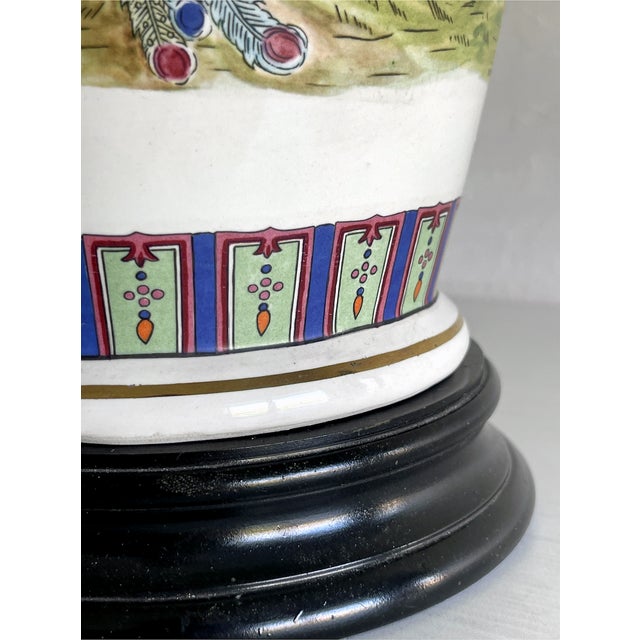 Large Ceramic Table Lamp by V.V. Carraresi, 1940s For Sale - Image 6 of 9