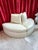Councill Bespoke Luxury Semicircle White Striped Sofa Made in Nc, Usa - Rare Item For Sale - Image 13 of 16