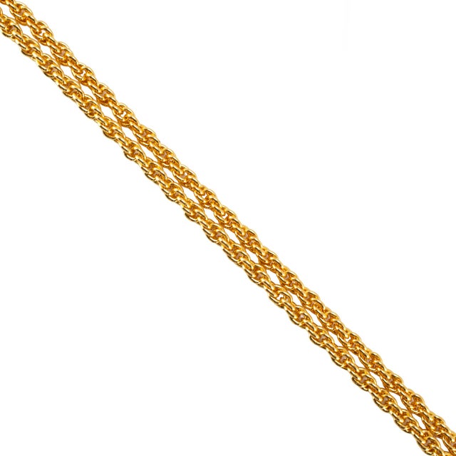 Gender: Unisex Metal Type: 14K Yellow Gold Length: 24.50 inches Width: 2.00 mm Weight: 6.28 grams 14K yellow gold twisted...