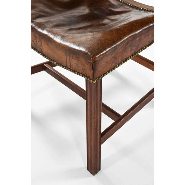 Dining Chairs in Mahogany and Leather attributed to Kaare Klint, 1930s, Set of 4 For Sale - Image 6 of 9