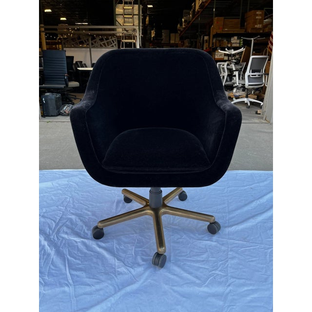 Bumper Desk Chair in Black Mohair Ward Bennett for Geiger International For Sale - Image 10 of 12