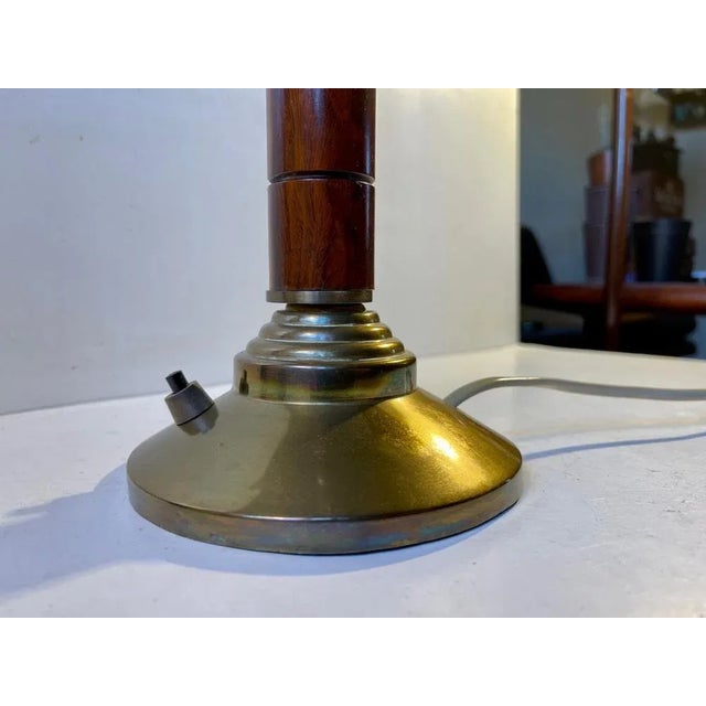 Wood Mid-Century Swedish Table Lamp in Brass and Mahogany, 1960s For Sale - Image 7 of 11