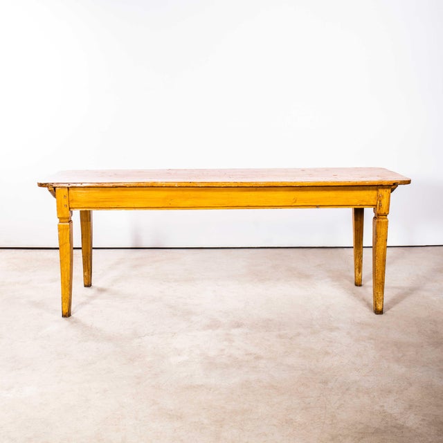 Brown Vintage French Rectangular Angular Dining Table in Faux Wood, 1920s For Sale - Image 8 of 8