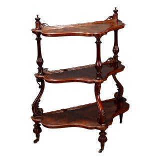 Louis Philippe Walnut and Burr Walnut Shelf For Sale