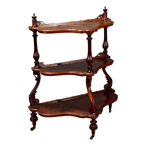 Louis Philippe Walnut and Burr Walnut Shelf For Sale