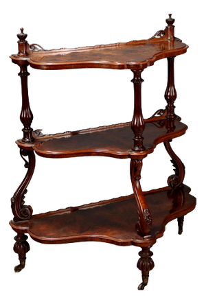 Louis Philippe Walnut and Burr Walnut Shelf