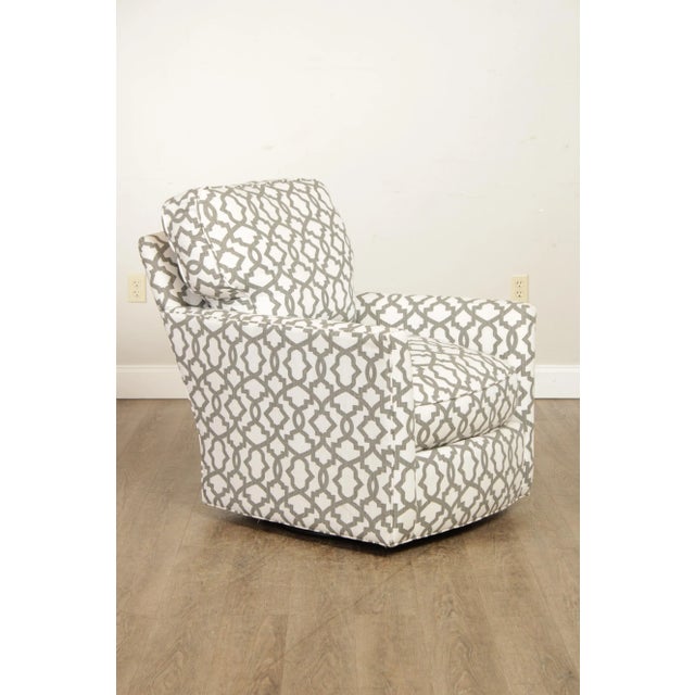 High Quality American Made Custom Upholstered Swivel Club Chair