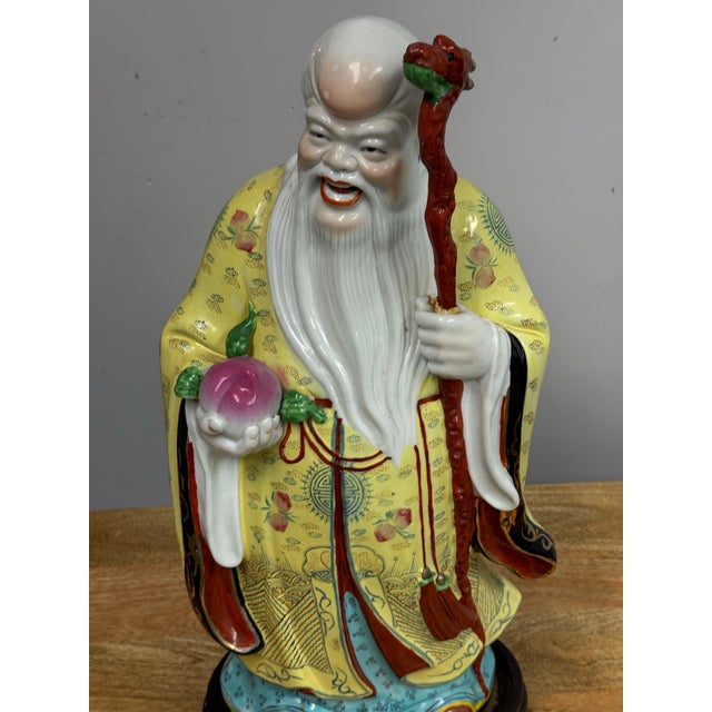 Chinese Ceramic Figure of Shou Xing For Sale - Image 4 of 12