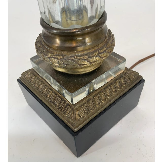 Vintage Crystal Empire Style Column Lamp For Sale In Providence - Image 6 of 13