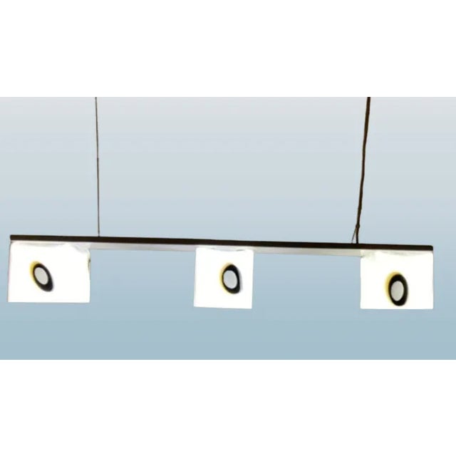 Glass Vintage Murano Glass Suspension Lamp With Steel Cable, 1990 For Sale - Image 7 of 10