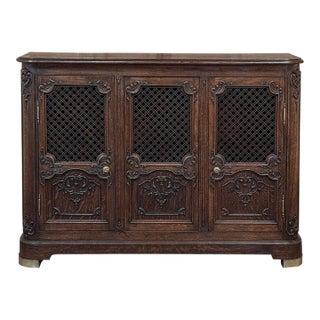 Antique Liegoise Louis XIV Credenza With Lattice Doors For Sale