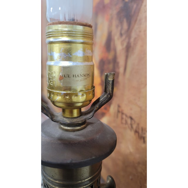 1980s Creamy White and Brass Table Lamps by Paul Hanson - a Pair For Sale In Chicago - Image 6 of 7