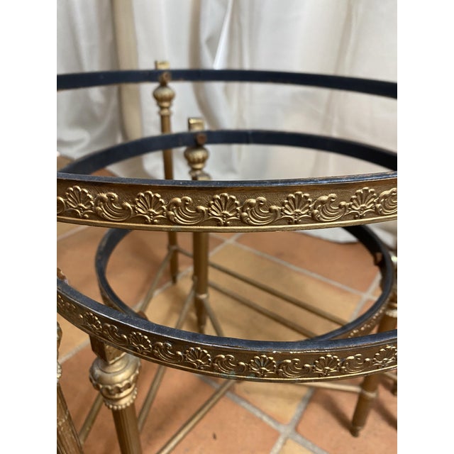 Vintage Brass Nesting Tables, 1960s, Set of 3 For Sale - Image 6 of 16