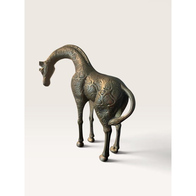 Art Nouveau Mid Century Brass Giraffe For Sale - Image 3 of 6