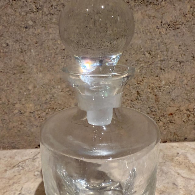 Glass Vintage Small Decanter Crystal For Sale - Image 7 of 10