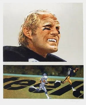 Terry Bradshaw, Merv Corning Lithograph, Signed and Numbered in Pencil