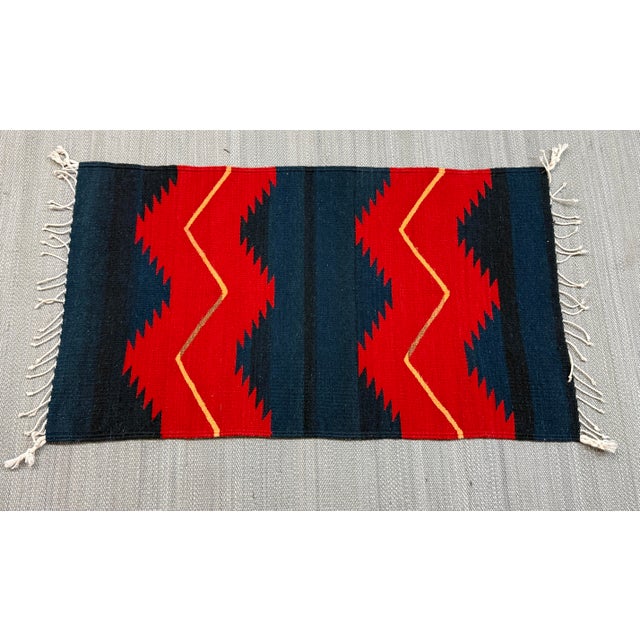 2010s 1ft 11in × 3ft 7in Southwestern Flat Weave Zigzag Area Rug For Sale - Image 5 of 12