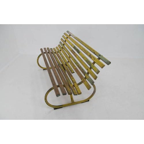 Vintage Industrial Wood and Iron Bench, Czech Republic, 1920s For Sale - Image 15 of 17
