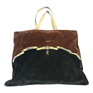 1980s Vitage Suede Fabric Tote Bag by Roberta Di Camerino For Sale