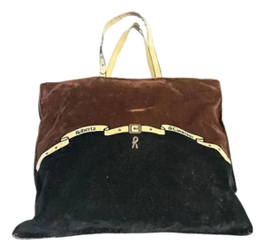 1980s Vitage Suede Fabric Tote Bag by Roberta Di Camerino