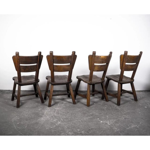 Wood Oak Dining Chairs, 1960s, Set of 4 For Sale - Image 7 of 18