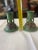 1940s Style Roseville Style Pottery Candlestick Holders - a Pair For Sale - Image 10 of 11