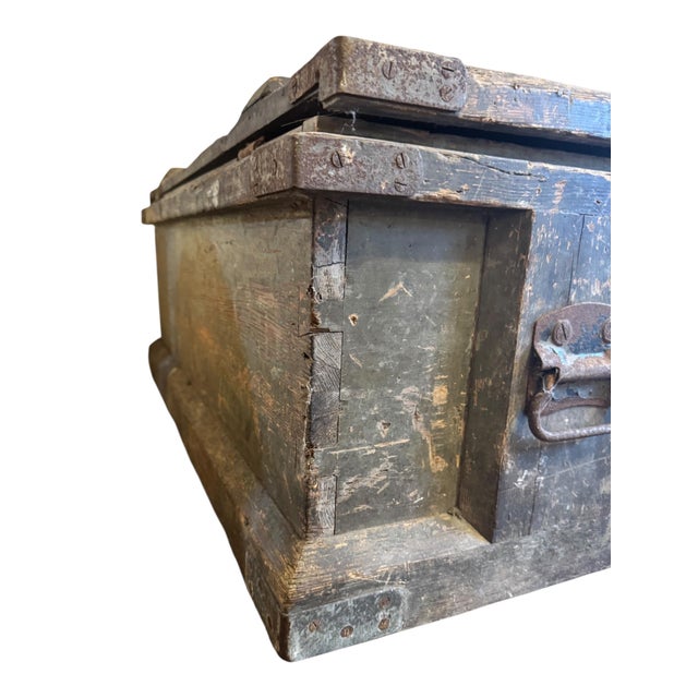 Wood Antique Industrial Wooden Storage Chest from R. Morton & Co, Burton-on-Trent, 1890s For Sale - Image 7 of 11