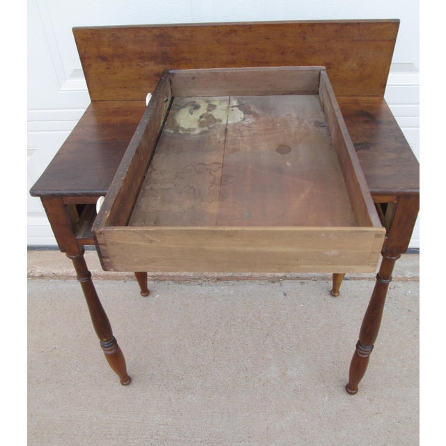 1875 American Single Drawer Wash Stand Writing Desk Work Table For Sale - Image 12 of 18