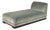 Modern Sage Green Mohair Chaise Longue Daybed on Ebonized Base For Sale
