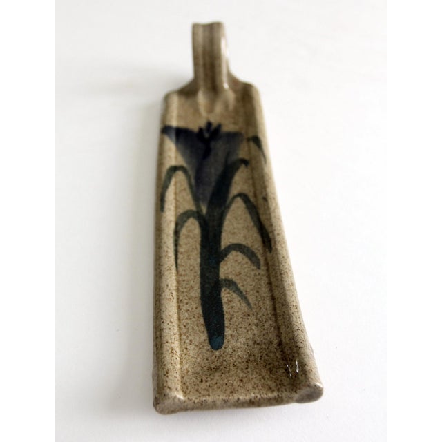 Beige Vintage Studio Pottery Plate For Sale - Image 8 of 10