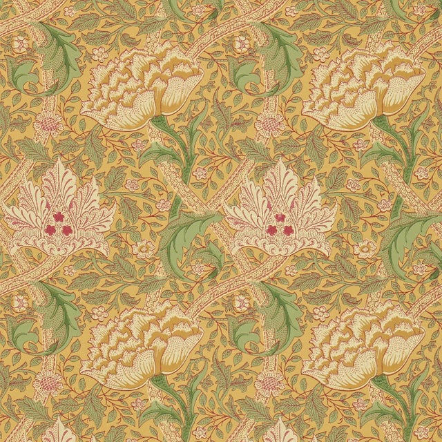 Morris & Co Windrush Wallpaper in Gold/Thyme - a Sample For Sale