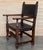 19th Century Spanish Colonial Altar Carved Armchair with Leather Seat and Back For Sale - Image 18 of 18