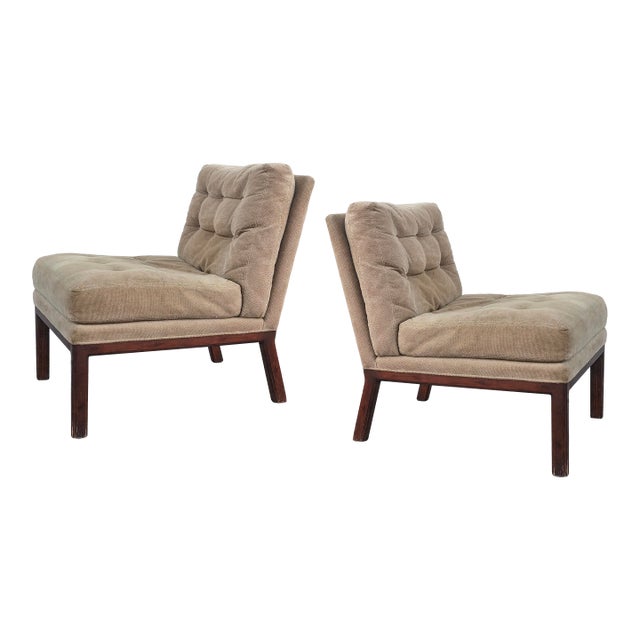 Pair of Mid 20th Century Slipper Chairs Attributed to Harvey Probber For Sale