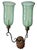 Traditional Pair of Green Glass Georgian Hurricane Sconces For Sale - Image 3 of 6