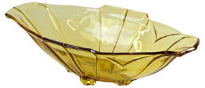 Art Deco Amber Colored Glass Jardiniere or Bowl, Austria, 1920s
