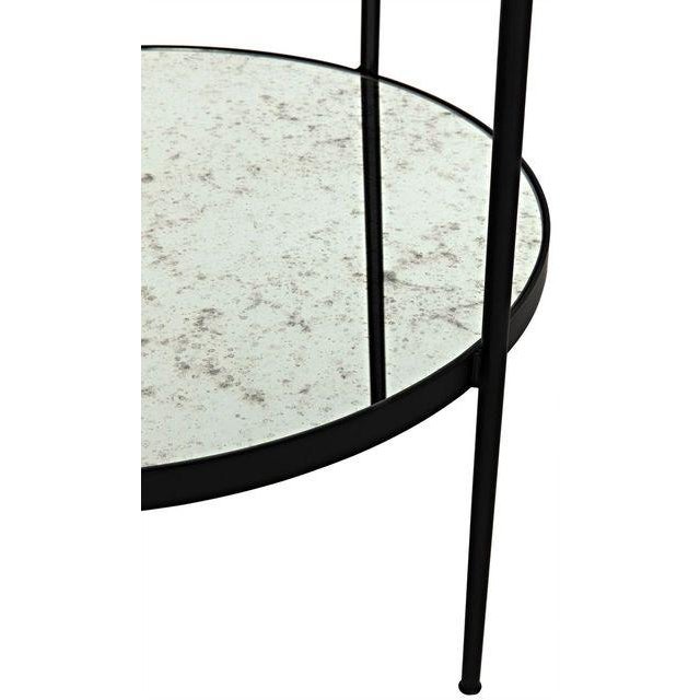 Black NOIR Anna Side Table in Black Metal with Antique Glass For Sale - Image 8 of 9