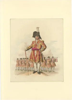 Yeoman of the Guard in Ceremonial Uniform William Miller, 1805, Paper
