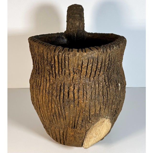 Rare & Original Folk Art Sewer Tile Tree Stump Jug for your consideration. The jug is a nice larger size, measuring...