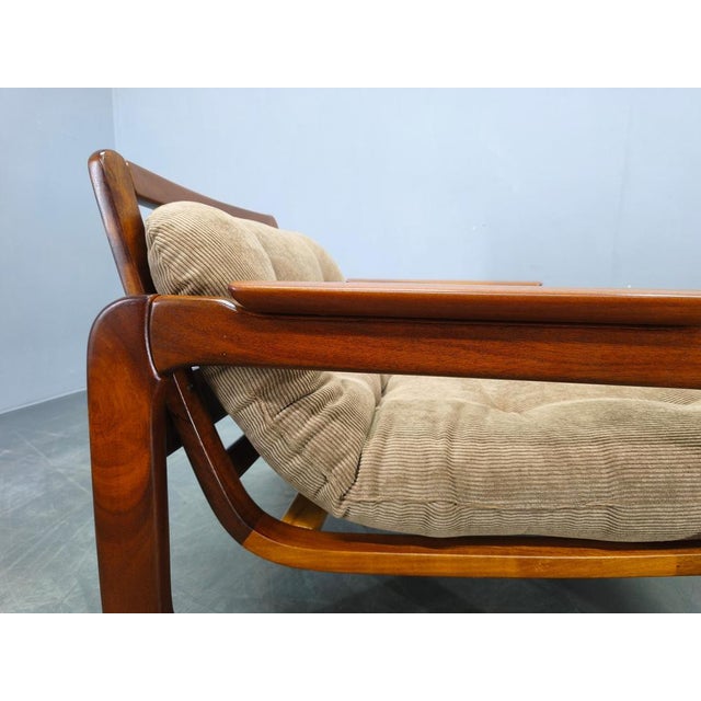 Scandinavian Lounge Chairs in Wood and Corduroy Upholstery, 1970s, Set of 2 For Sale - Image 12 of 15