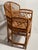 Vintage burnt bamboo Brighton chinoiserie caned armchair.
