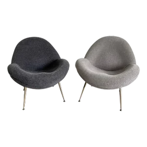 Pair of 1950s Fritz Neth Egg Chairs for Correcta Sitzformbau
