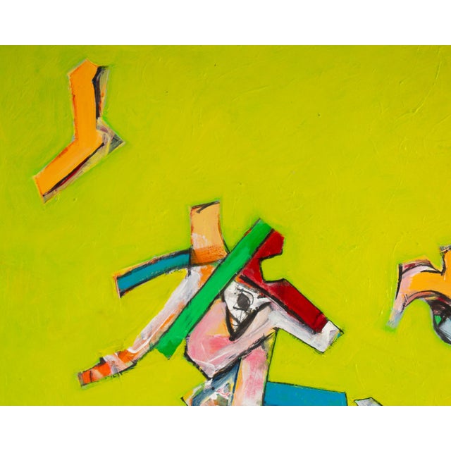 A mixed media painting by American artist James L. Bruch (1942-2023). This work consists of abstract hard edged shapes in...