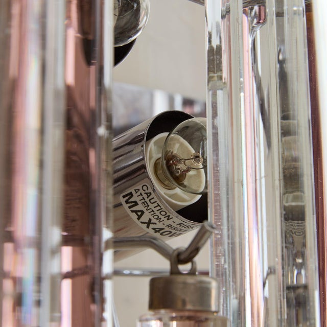 Light Pink Pair of Pink Triedri Glass Sconces by Venini, 1960s For Sale - Image 8 of 11