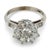 Mid-Century Modern 1940s Retro Diamond 18k White Gold Cluster Ring, Size 5.75 For Sale - Image 3 of 6